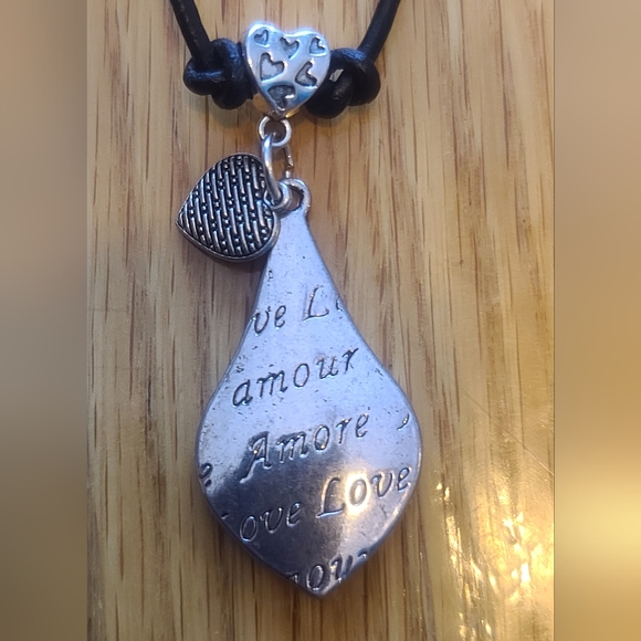 Love and Daisies Two-Sided Pendant Necklace - Hand Crafted - Picture 1 of 7